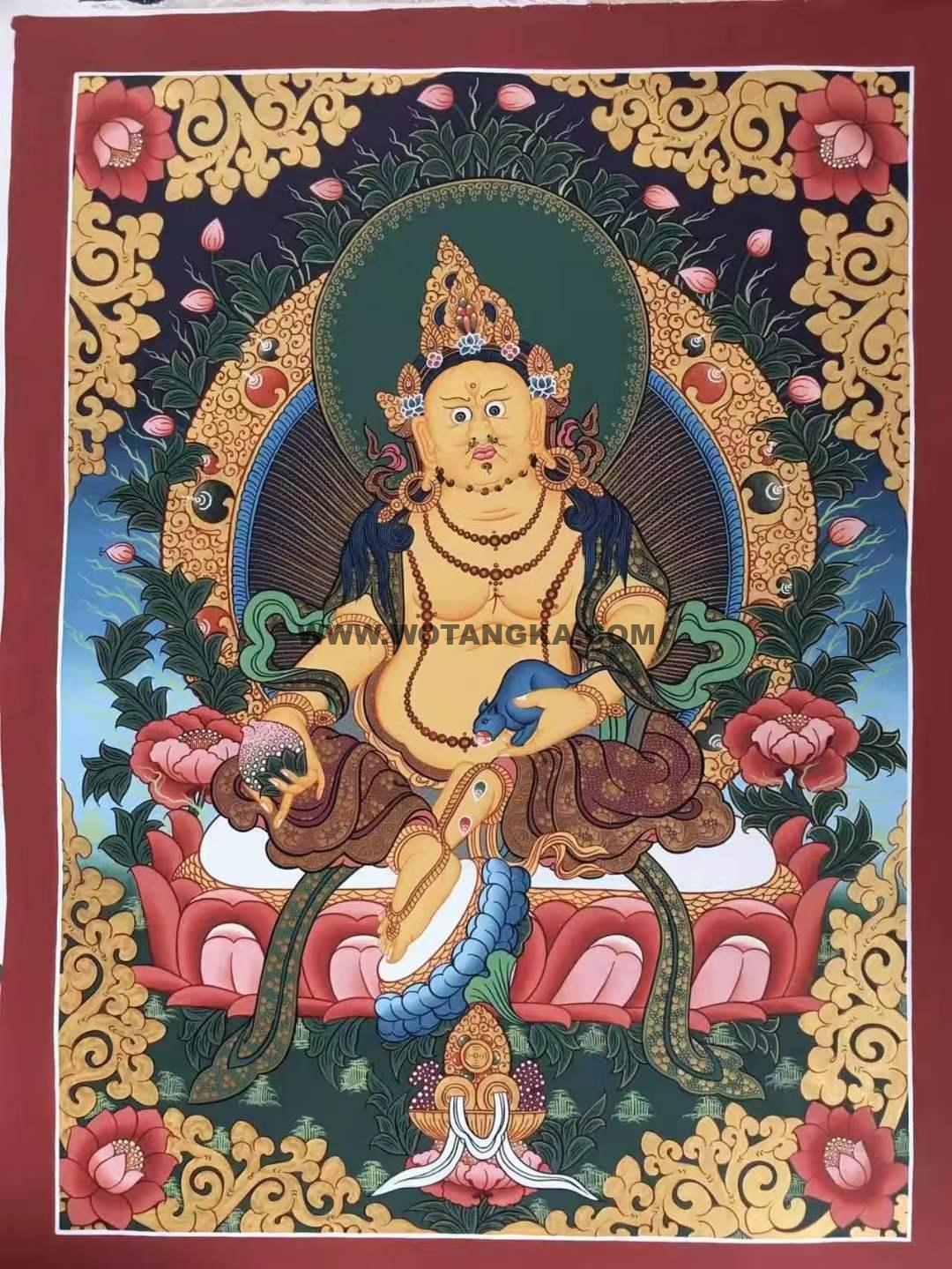 编号172-628290:彩绘唐卡-黄财神(60*45CM左右)