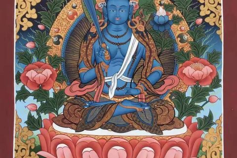 编号172-643817：彩绘唐卡-虚空藏菩萨（60*45CM左右）