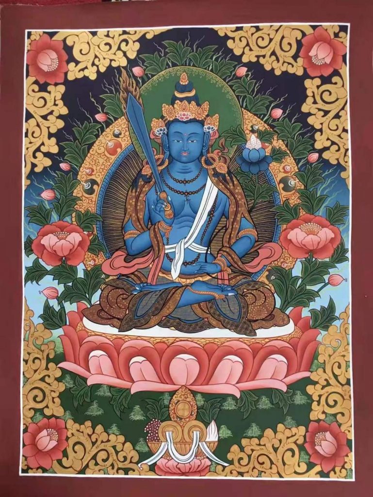 编号172-643817：彩绘唐卡-虚空藏菩萨（60*45CM左右）