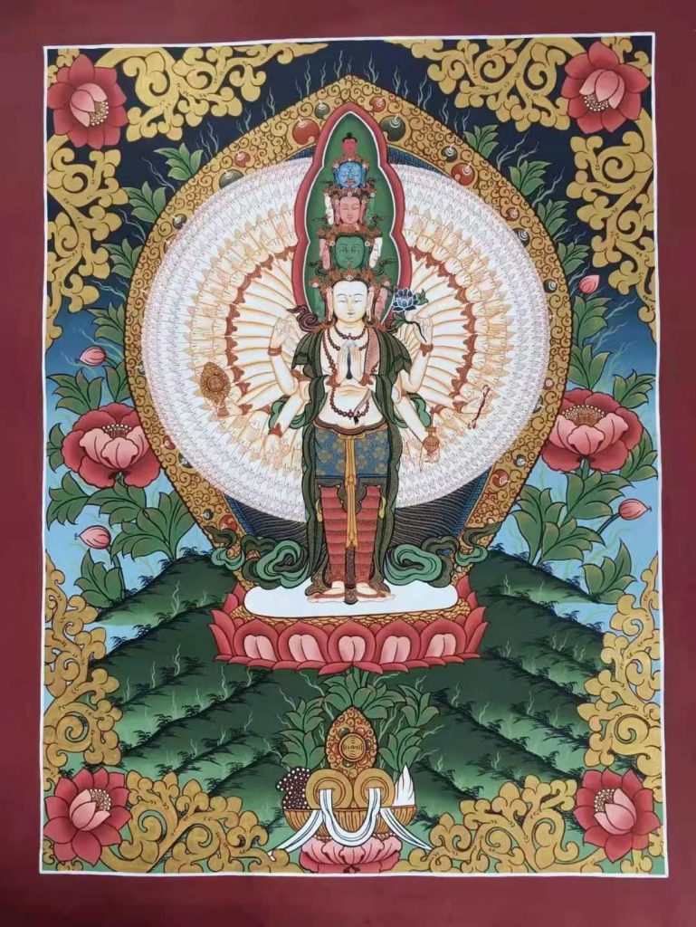 编号172-752233：彩绘唐卡-千手观音（60*45CM左右）