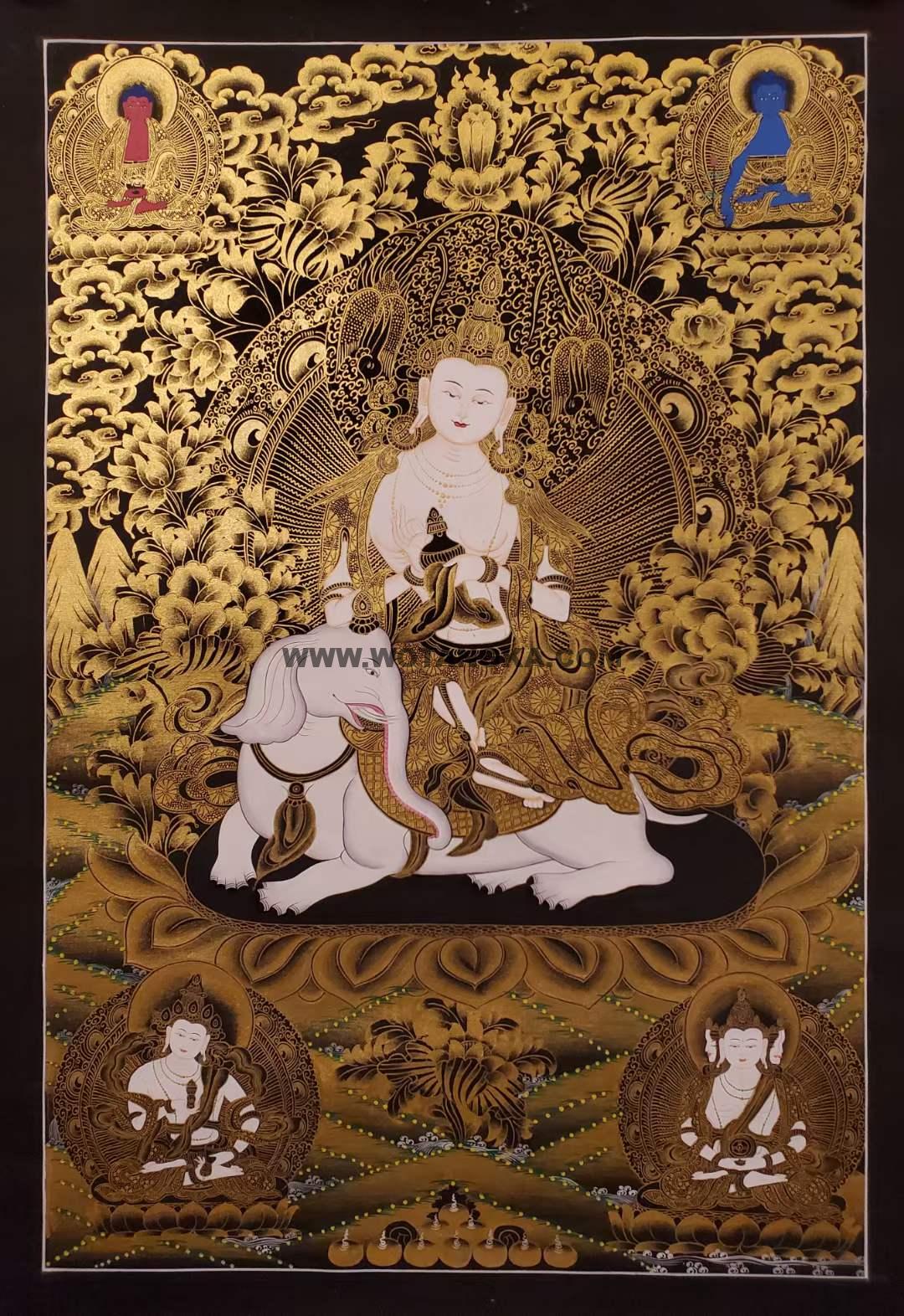编号171-780453:黑金唐卡-普贤菩萨(75*55CM左右)