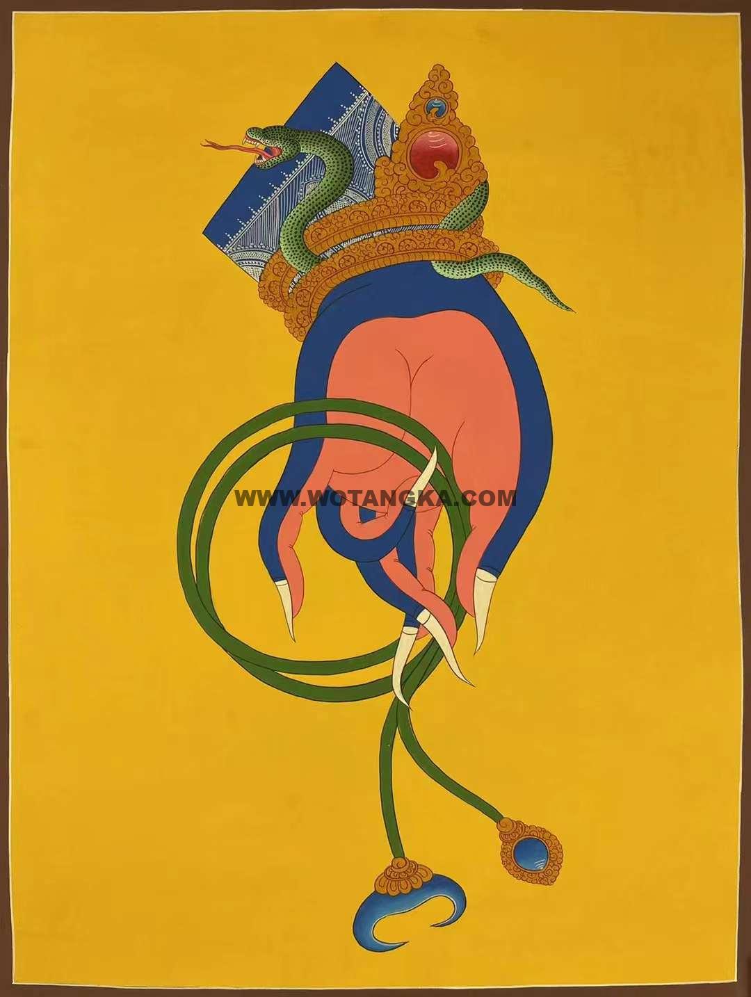 编号153-996609：彩绘唐卡-金刚手菩萨·佛手（60*45CM左右）