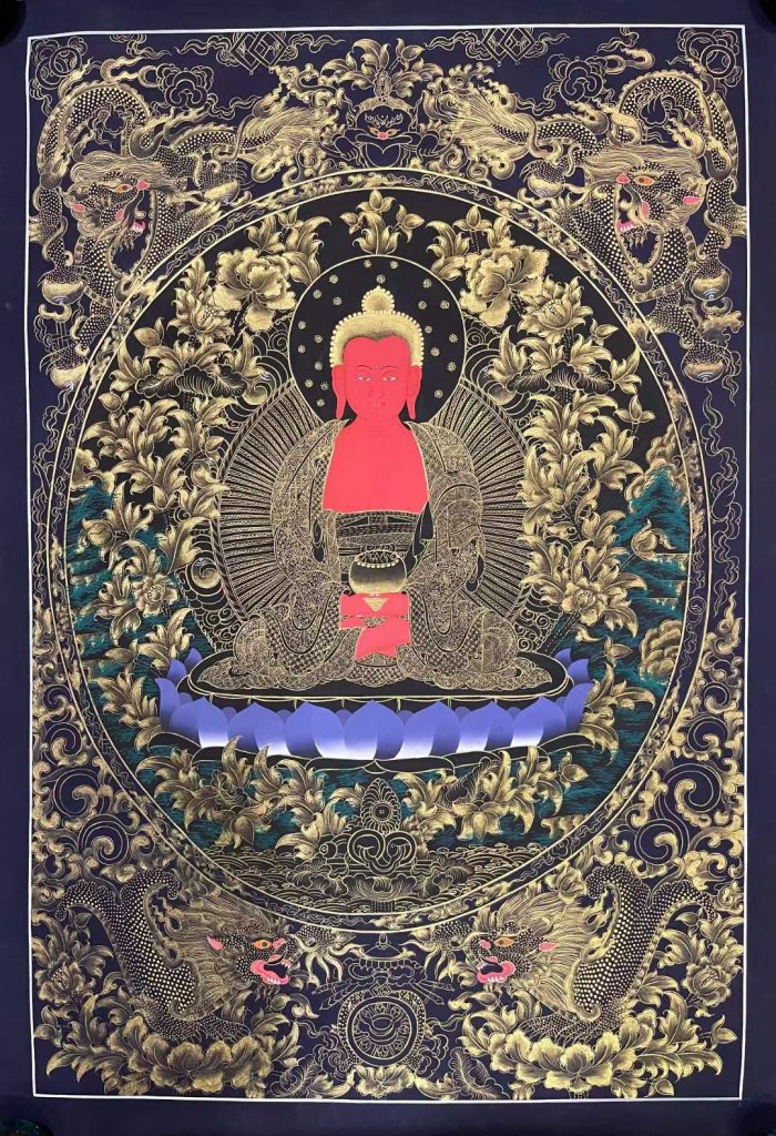 编号171-407707：黑金唐卡-阿弥陀佛（75*50CM左右）