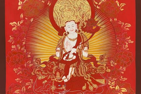 编号171-502107：红金唐卡-普贤菩萨（75*50CM左右）