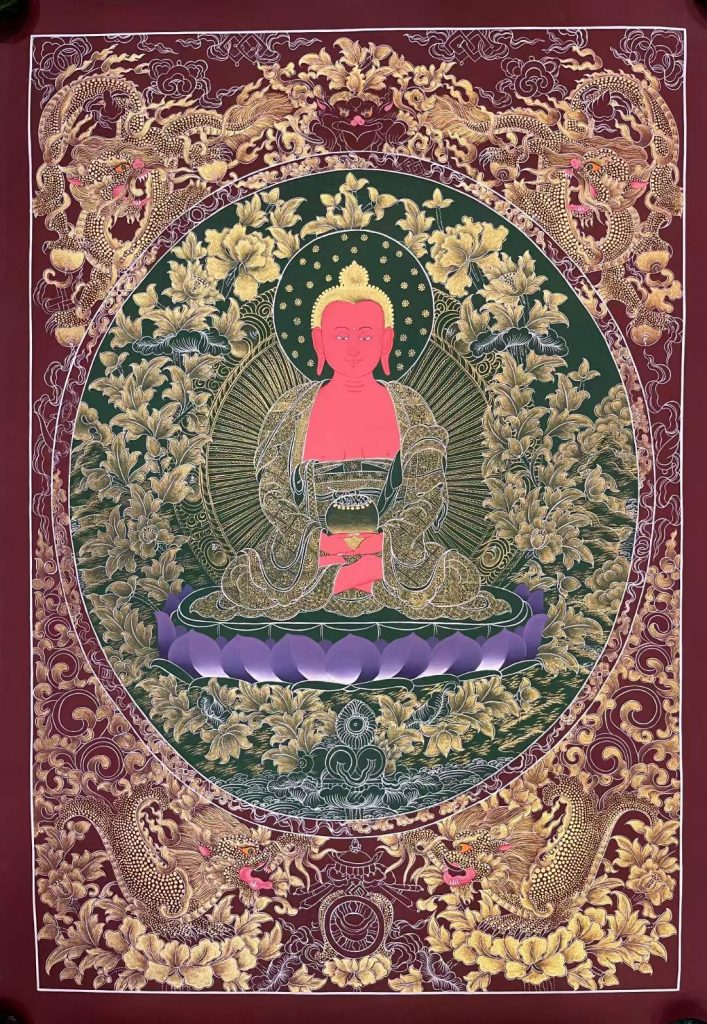 编号171-512690：红金唐卡-阿弥陀佛（75*50CM左右）