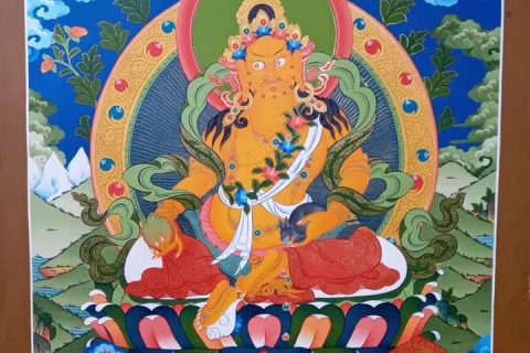 编号171-135147：彩绘唐卡-五方财神（70*50CM左右）
