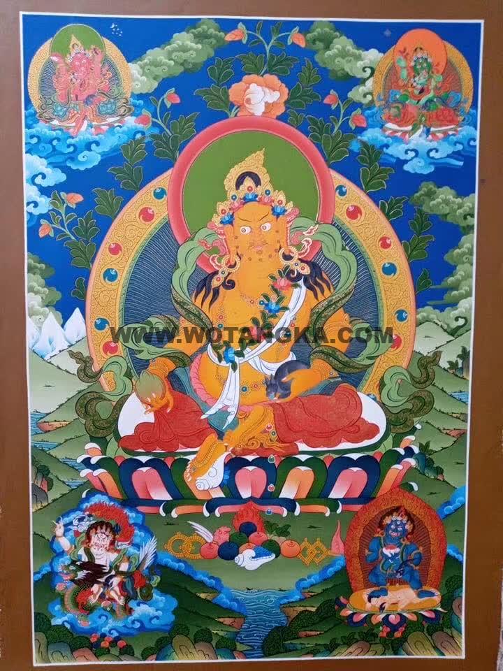 编号171-135147：彩绘唐卡-五方财神（70*50CM左右）