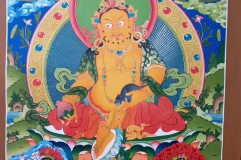 编号171-104541：彩绘唐卡-五方财神（70*50CM左右）