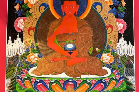 编号171-819577：彩绘唐卡-阿弥陀佛（75*55CM左右）