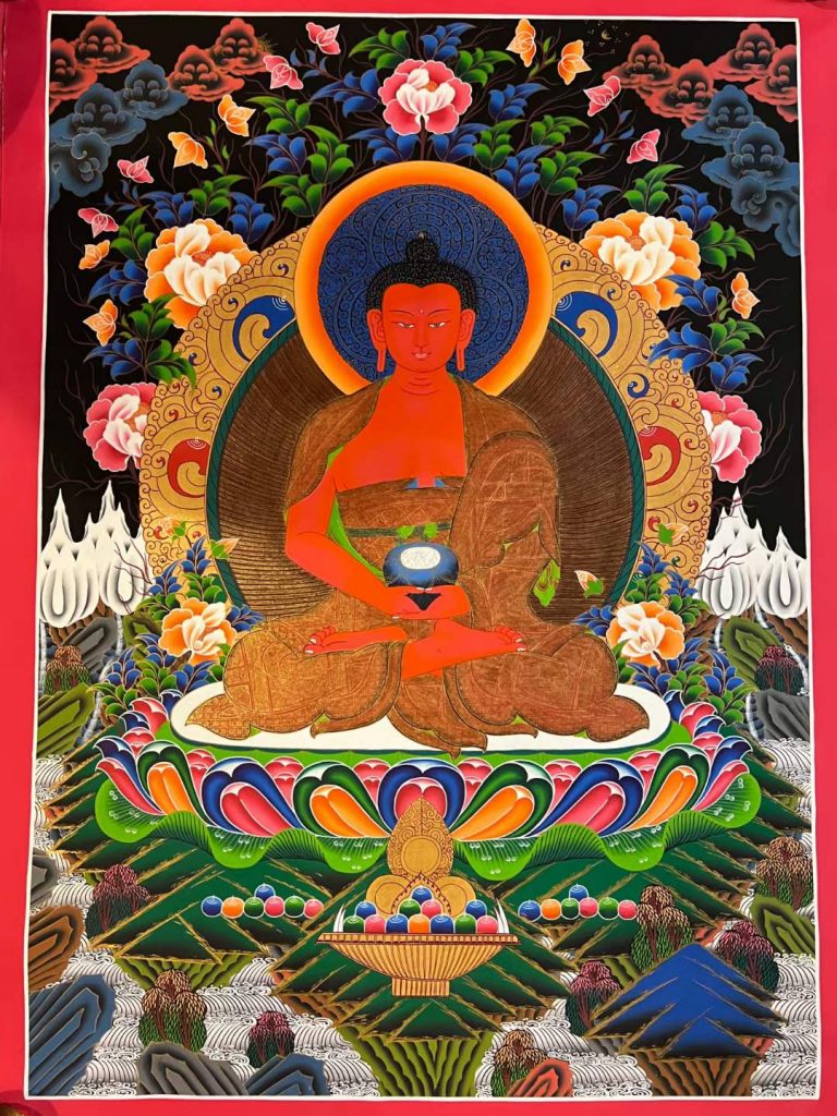 编号171-819577：彩绘唐卡-阿弥陀佛（75*55CM左右）