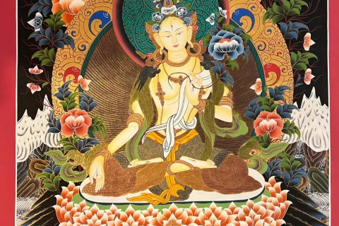 编号171-987559：彩绘唐卡-白度母（75*55CM左右）