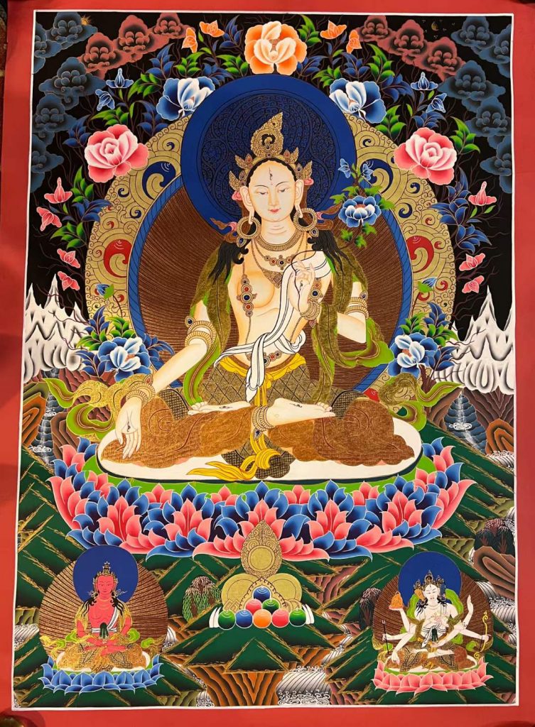 编号171-919897：彩绘唐卡-白度母（75*55CM左右）