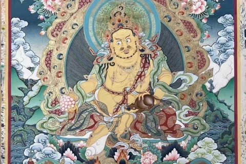 编号188-513695：彩绘唐卡-五方财神（80*60CM左右）
