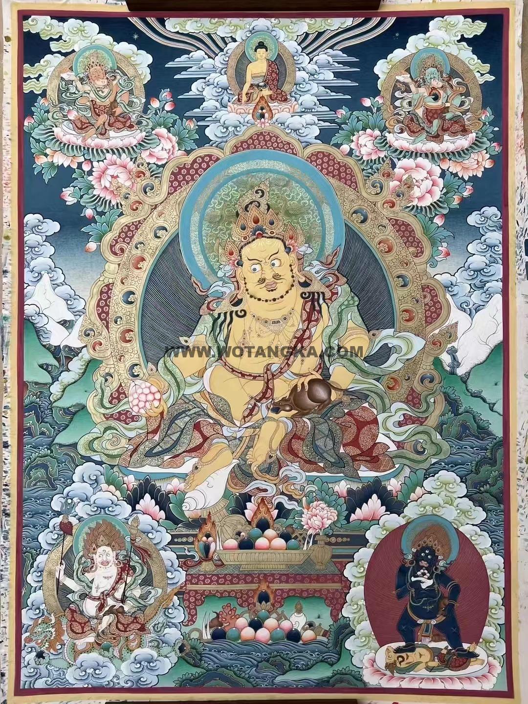 编号188-513695：彩绘唐卡-五方财神（80*60CM左右）