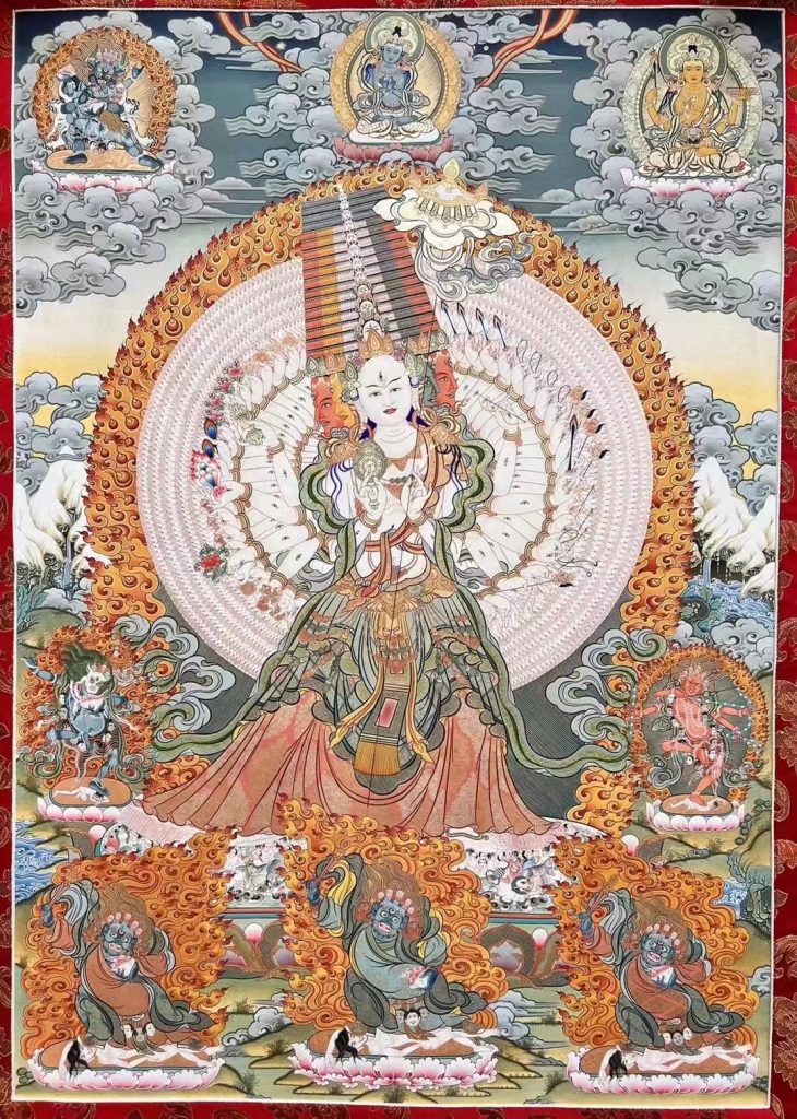 编号188-934605：彩绘唐卡-大白伞盖佛母（100*70CM左右）