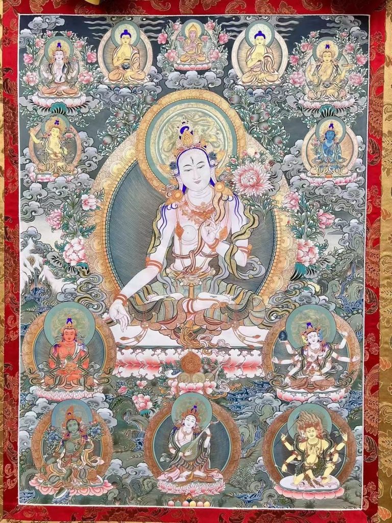 编号188-941056：彩绘唐卡-白度母（100*70CM左右）
