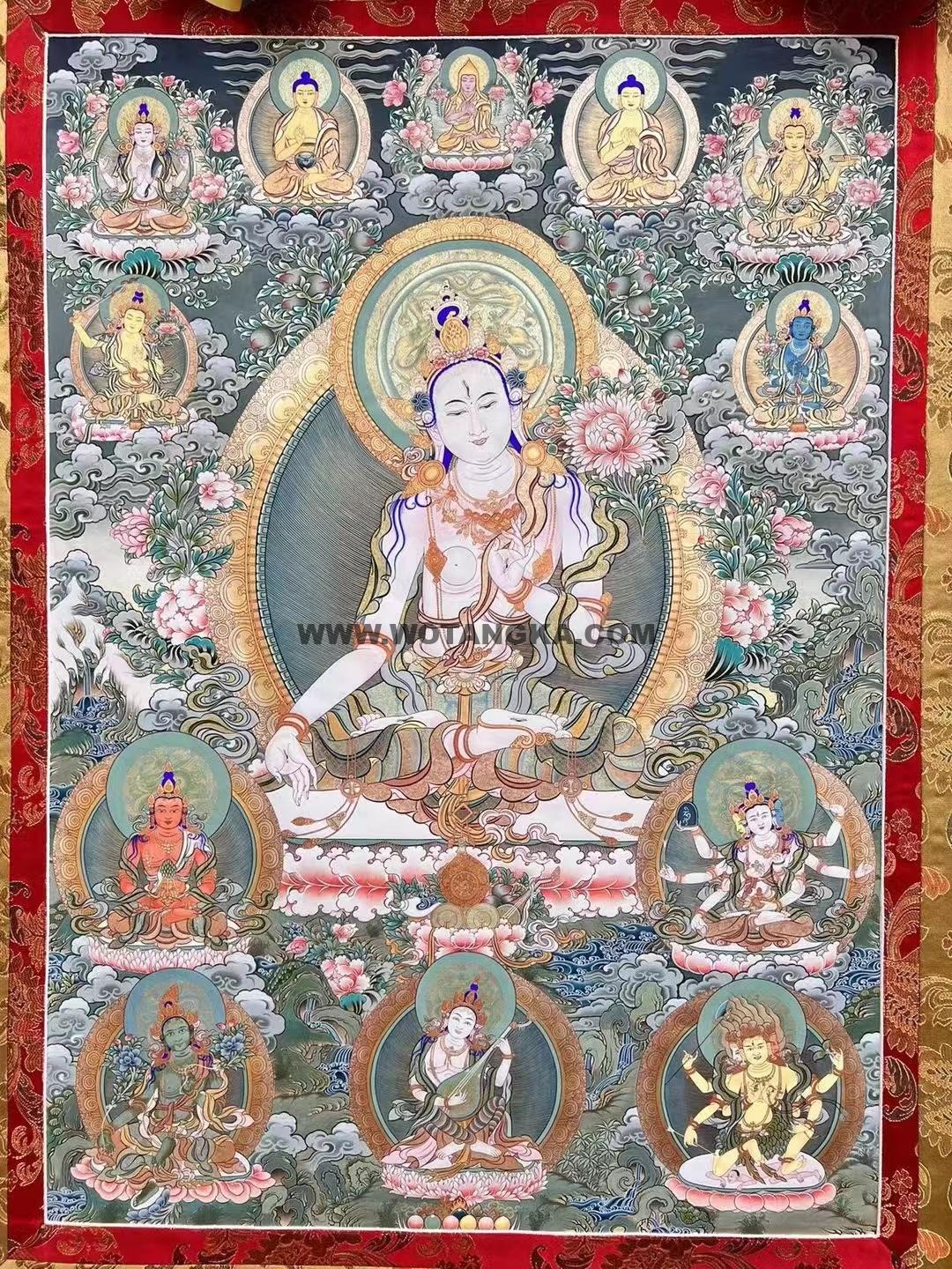 编号188-941056:彩绘唐卡-白度母(100*70CM左右)