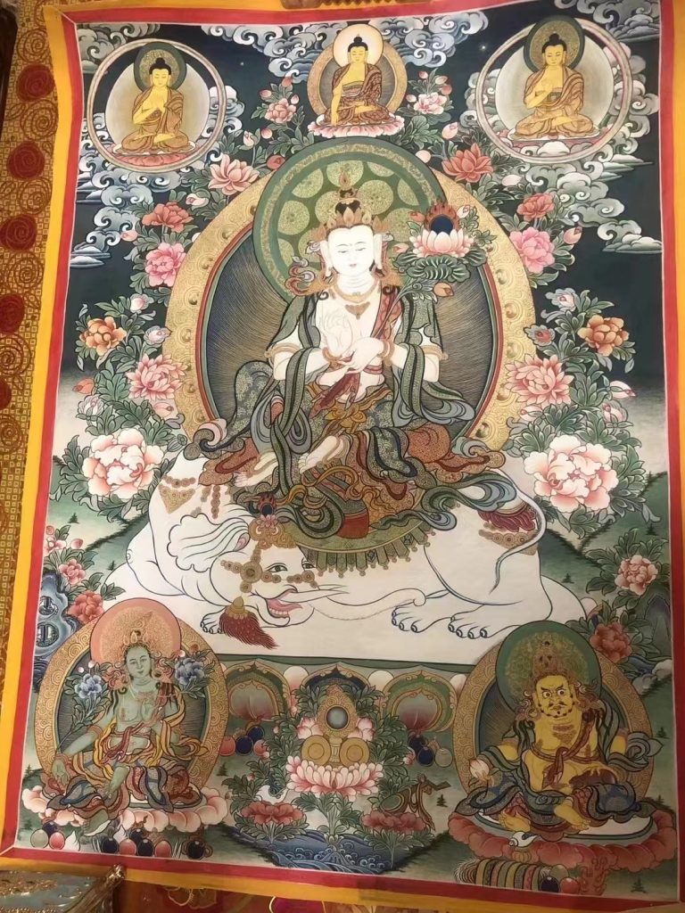 编号188-959389：彩绘唐卡-普贤菩萨（80*60CM左右）