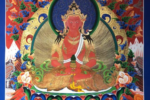 编号171-867869：红金唐卡-长寿佛（85*60CM左右）