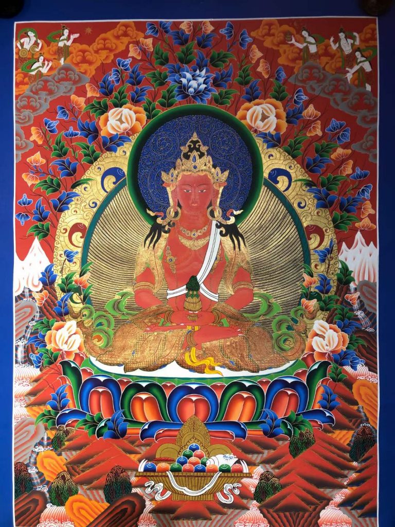 编号171-867869：红金唐卡-长寿佛（85*60CM左右）