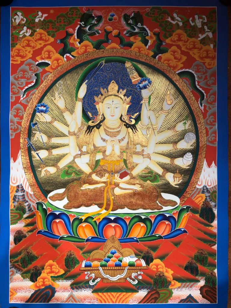 编号171-748003：红金唐卡-准提佛母（85*60CM左右）