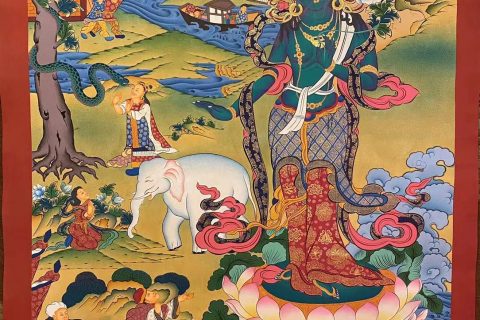 编号153-462499：嘎玛嘎赤-救八难度母之救蛇难度母（90*65CM左右）