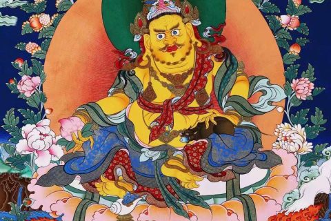 编号138-886103：彩绘唐卡-五方财神（112*80CM左右）