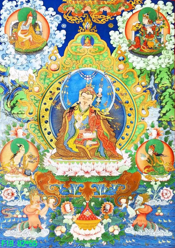 编号138-564802：彩绘唐卡-莲花生大士（82*55CM左右）