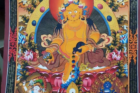 编号171-498536：彩绘唐卡-五方财神（100*70CM左右）