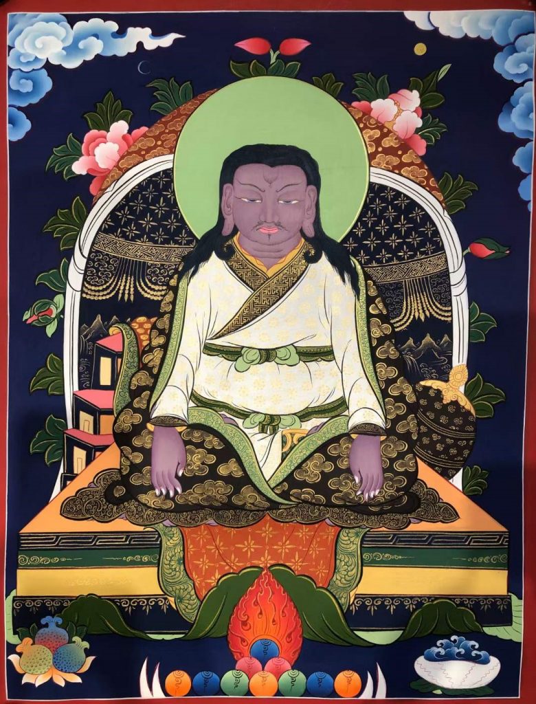编号171-707484：彩绘唐卡-玛尔巴（70*50CM左右）
