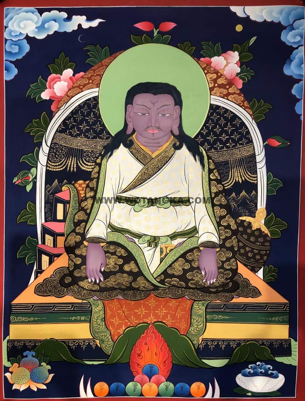 编号171-707484：彩绘唐卡-玛尔巴（70*50CM左右）