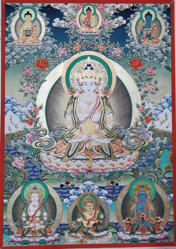 编号188-479706：彩绘唐卡-四面大日如来（80*60CM左右）
