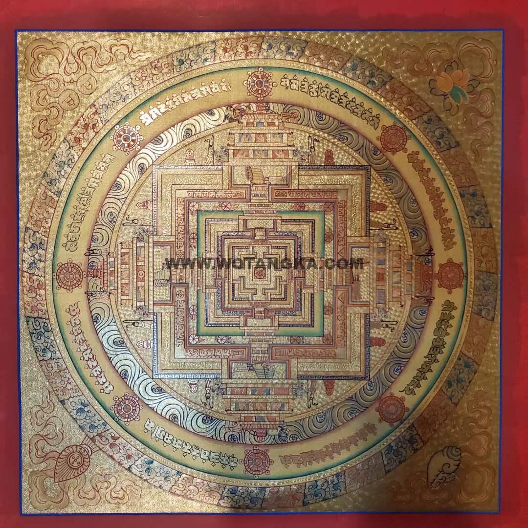 编号153-960957：黄金唐卡-时轮金刚坛城（70*70CM左右）