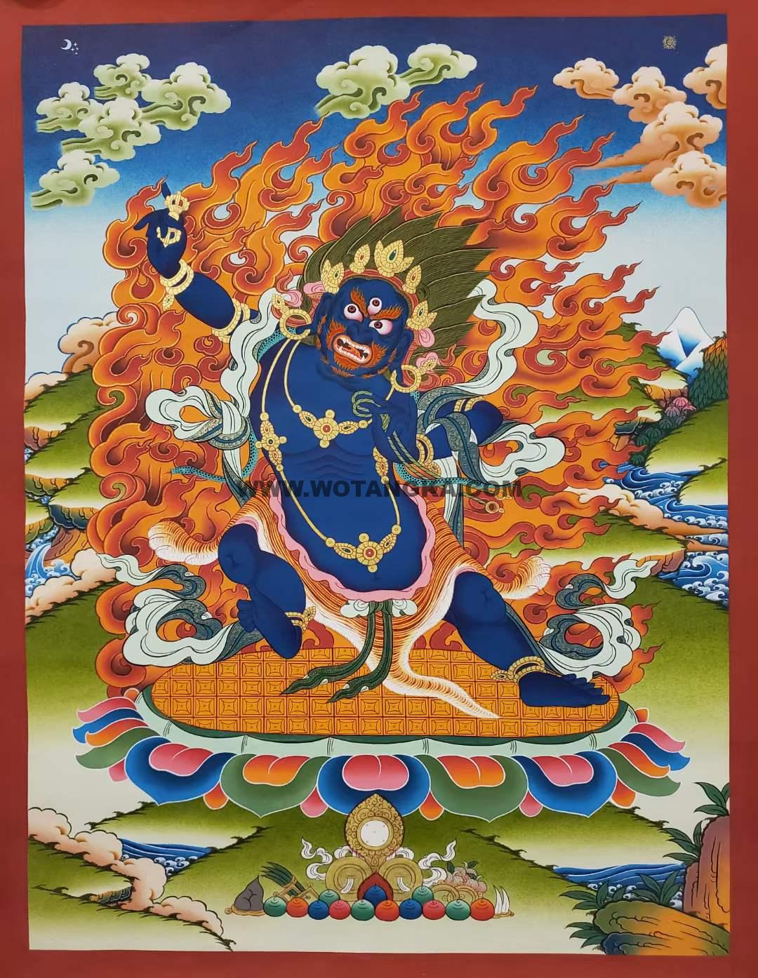 编号171-462945:彩绘唐卡-金刚手菩萨(70*50CM左右)