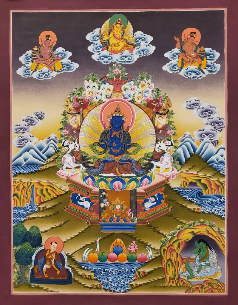 编号171-360177：彩绘唐卡-金刚总持佛（70*50CM左右）