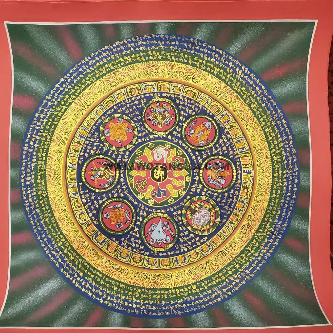 编号191-176717：彩绘唐卡-吉祥八宝坛城（100*100CM左右）