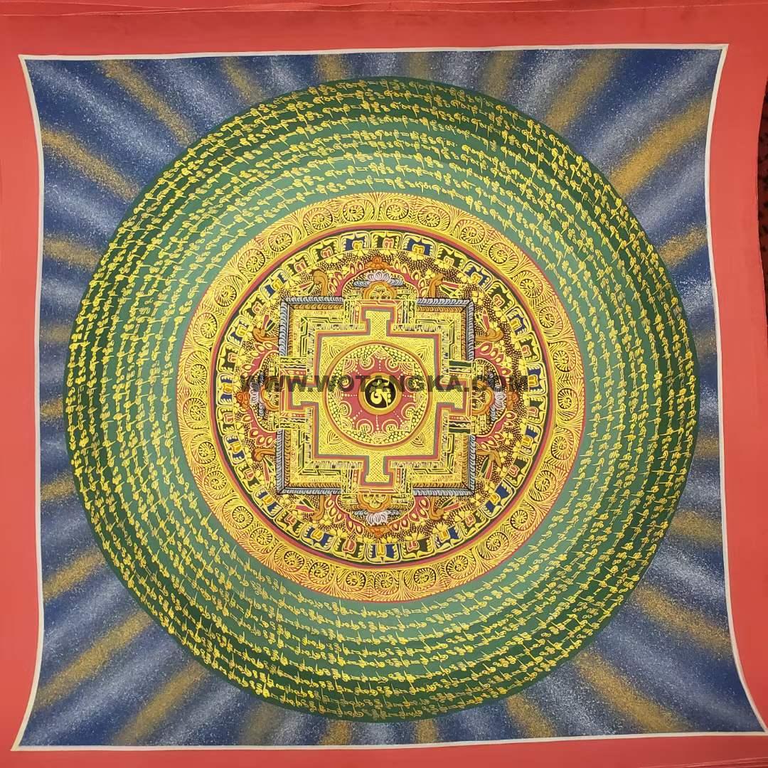 编号191-153538：彩绘唐卡-时轮金刚坛城（100*100CM左右）