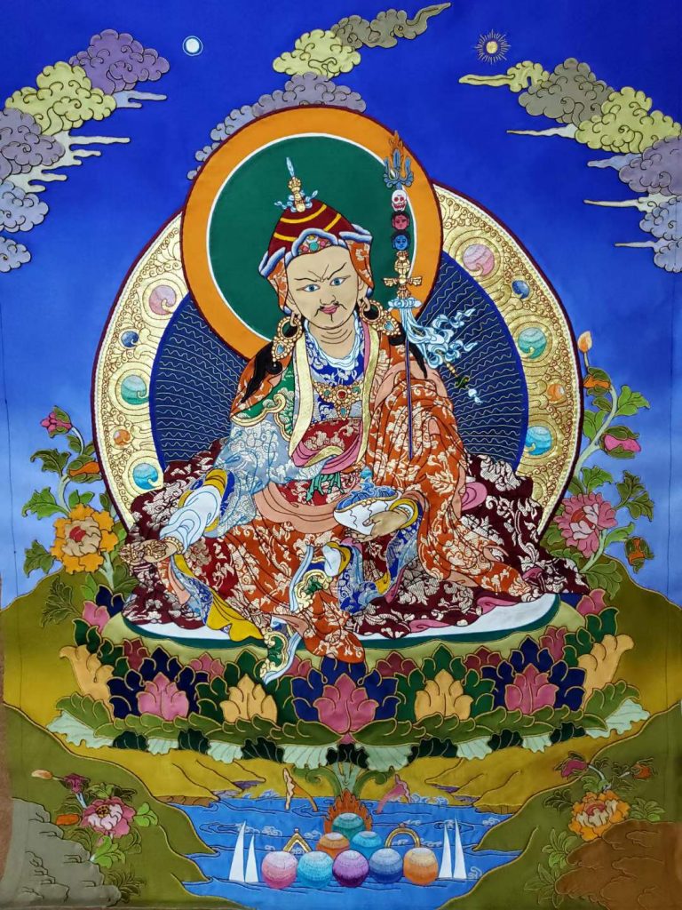 编号171-108323：刺绣唐卡-莲花生大士（100*70CM左右）
