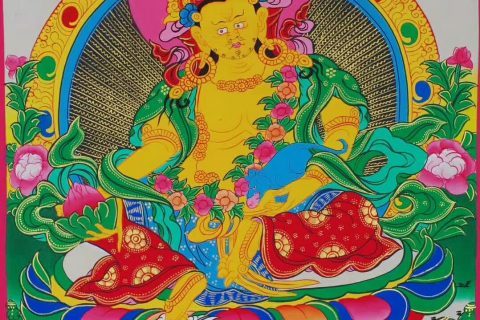 编号153-508604：彩绘唐卡-黄财神（50*38CM左右）