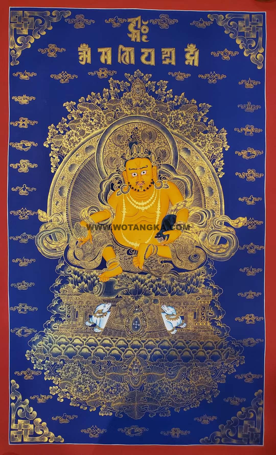 编号171-188014：蓝金唐卡-黄财神（80*50CM左右）
