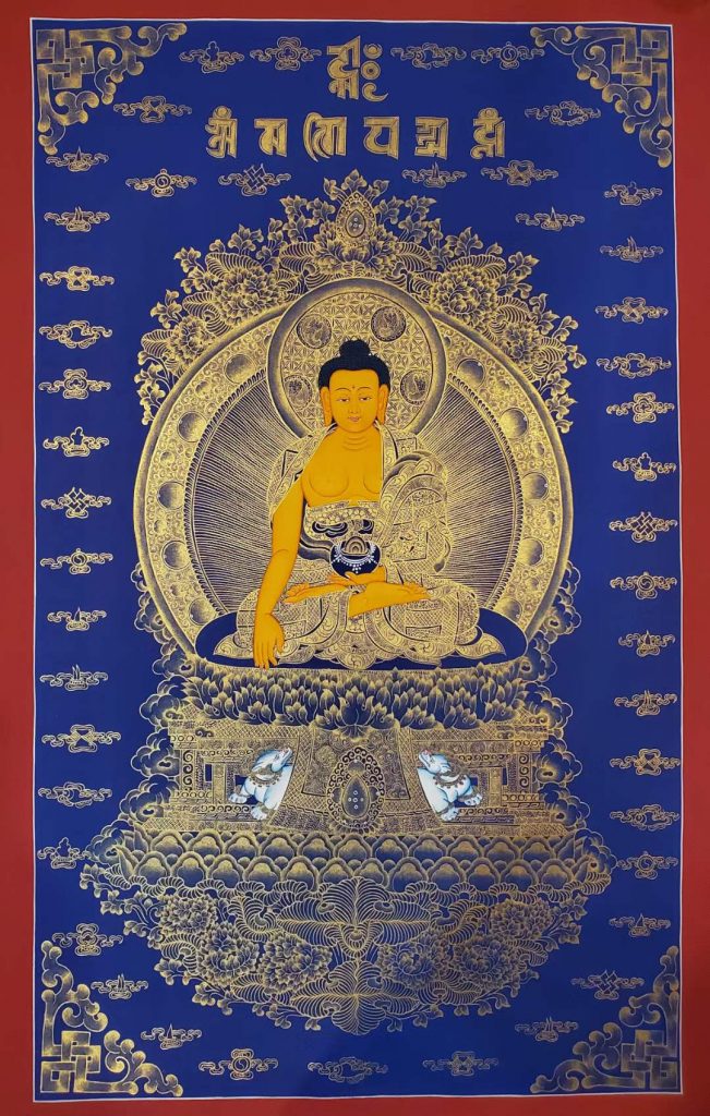 编号171-548779：蓝金唐卡-释迦牟尼佛（80*50CM左右）