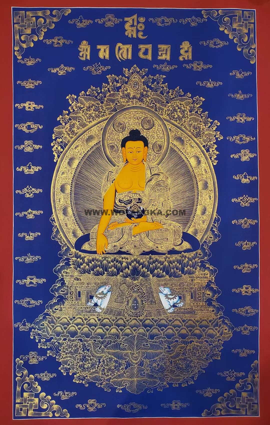 编号171-548779：蓝金唐卡-释迦牟尼佛（80*50CM左右）