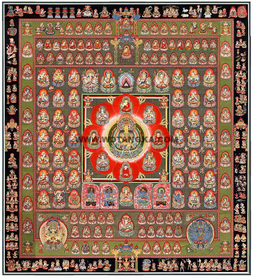 沃唐卡编号AC12013：胎藏界曼荼罗坛城