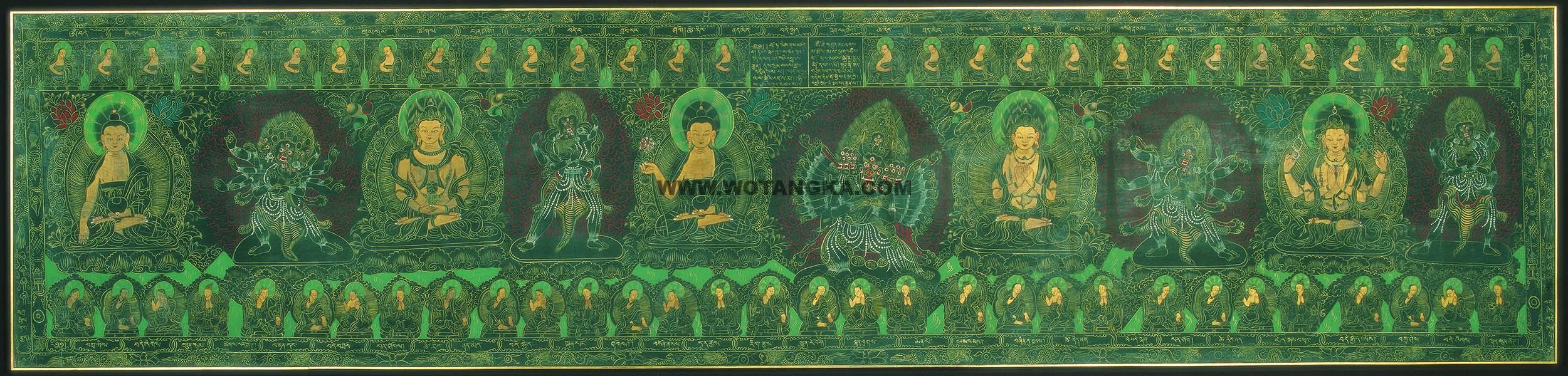 沃唐卡编号AC12478：五方菩提·五护法