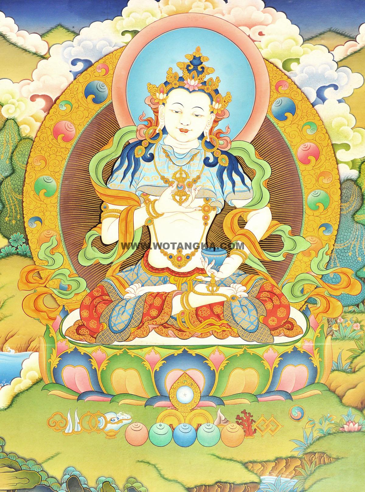 沃唐卡编号AC13889：金刚萨埵(Vajrasattva)