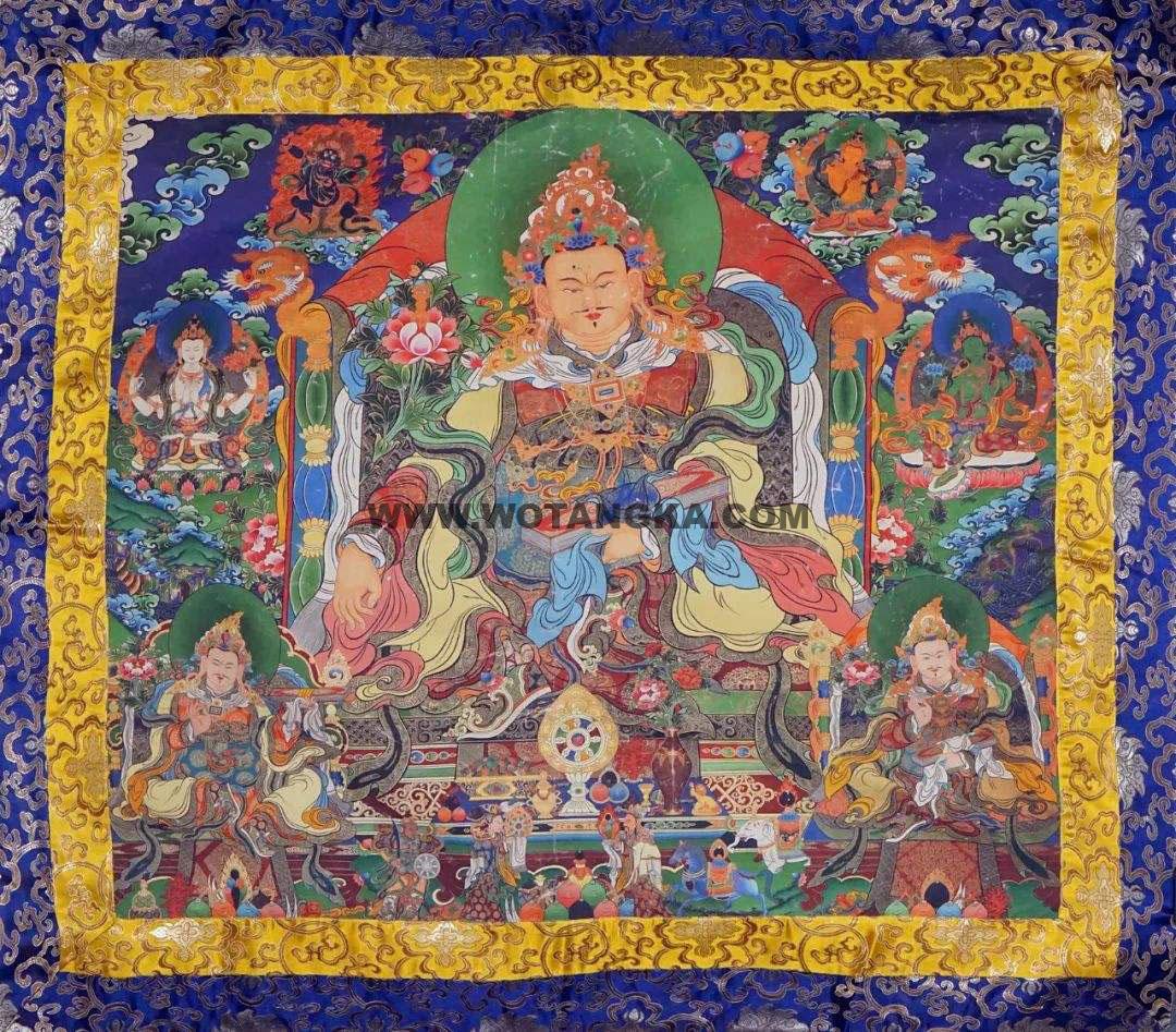 沃唐卡编号AC14443：莲花生大士·爱慧上师