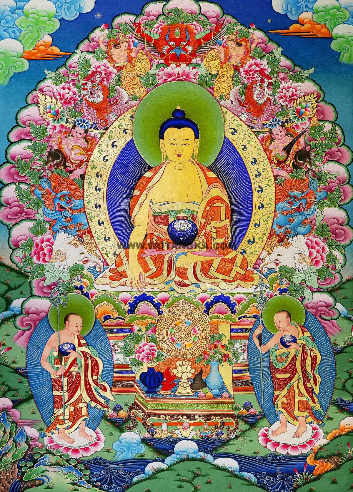 沃唐卡编号AC18888：释迦牟尼佛(Buddha Shakyamuni)