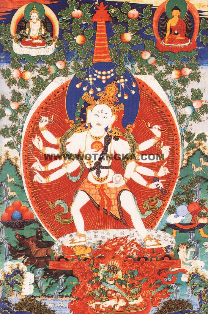 沃唐卡编号AC22706：光明佛母/摩利支天(Marichi)