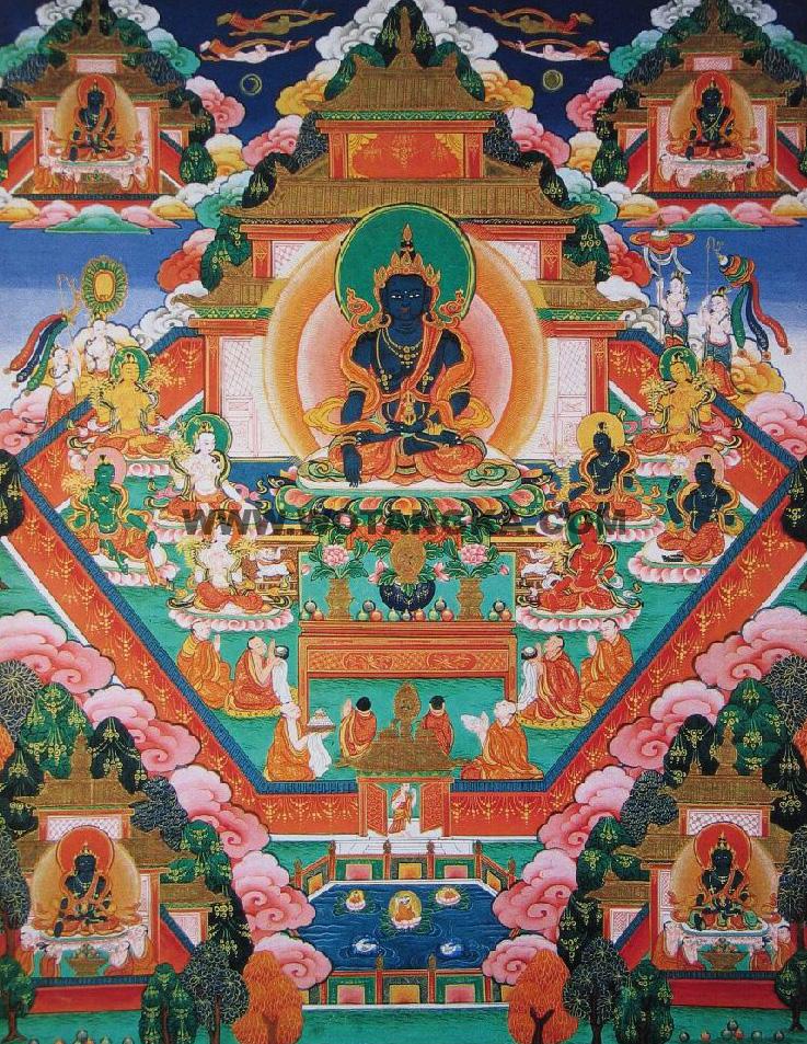 沃唐卡编号AC25479：东方妙喜国土(Abhirati)