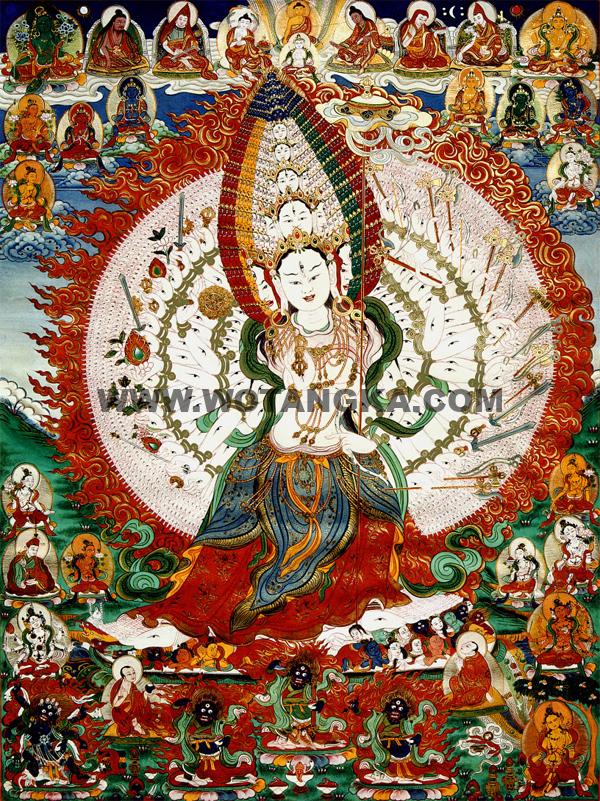 沃唐卡编号AC26788：大白伞盖佛母(Usnisa-sitatapatra)